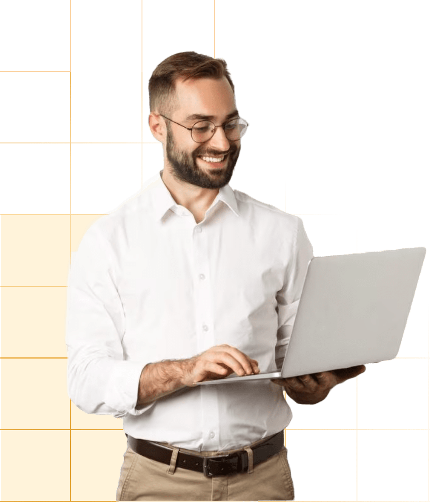 ?? A man with laptop